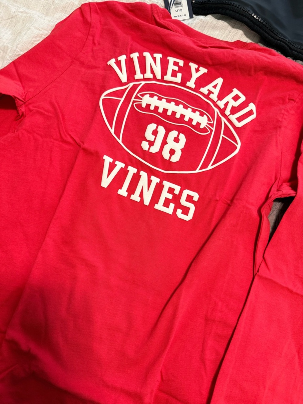NWT Vineyard Vines Red Pocket Football Graphic Tee